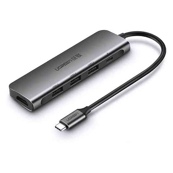 Багатопортовий хаб Ugreen CM136 5-in-1 HUB Adapter 50209 (Сірий, Type-C to 3xUSB 3.0/PD/4K HDMI) Николаев