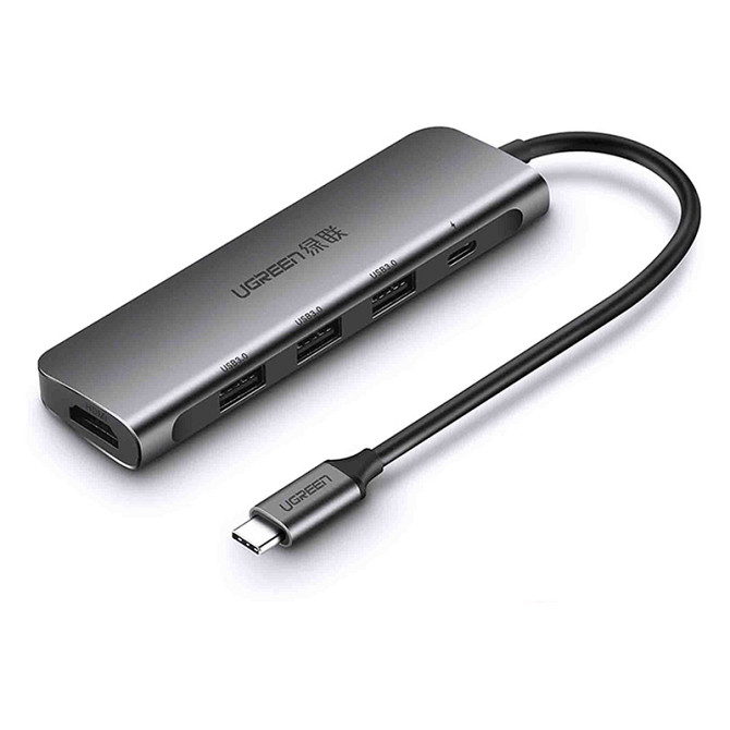 Багатопортовий хаб Ugreen CM136 5-in-1 HUB Adapter 50209 (Сірий, Type-C to 3xUSB 3.0/PD/4K HDMI) Николаев - изображение 2
