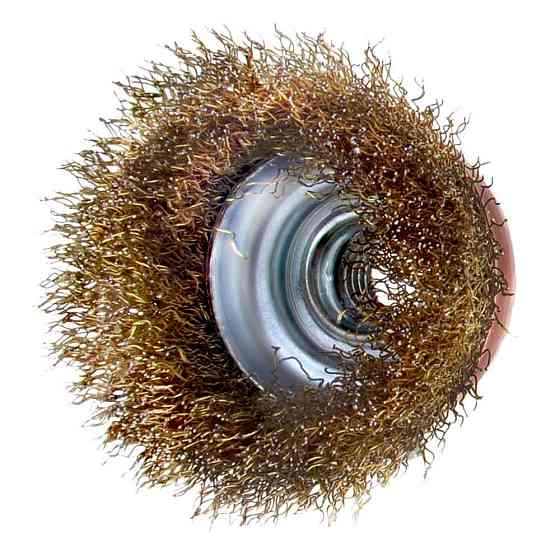 Щітка дротяна чашоподібна Ø65мм М14×2мм (латунированная) SIGMA (9014061) Рівне