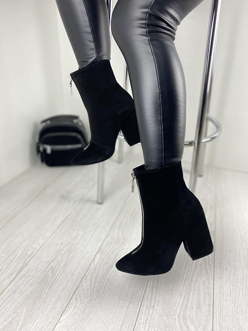 Черевики жіночі TWO STEPS чорні замша натуральна каблук 9.5см 36-40 (2728) Коломия - фото 7