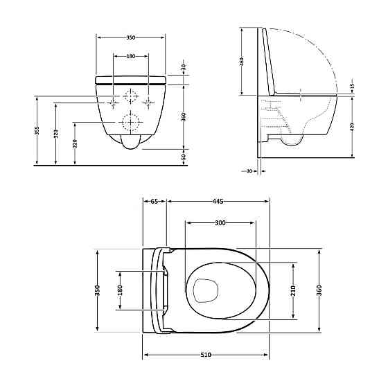 Унітаз підвісний Qtap Scorpio безобідковий Ultra Quiet із сидінням Soft-close QT14332380AW Київ
