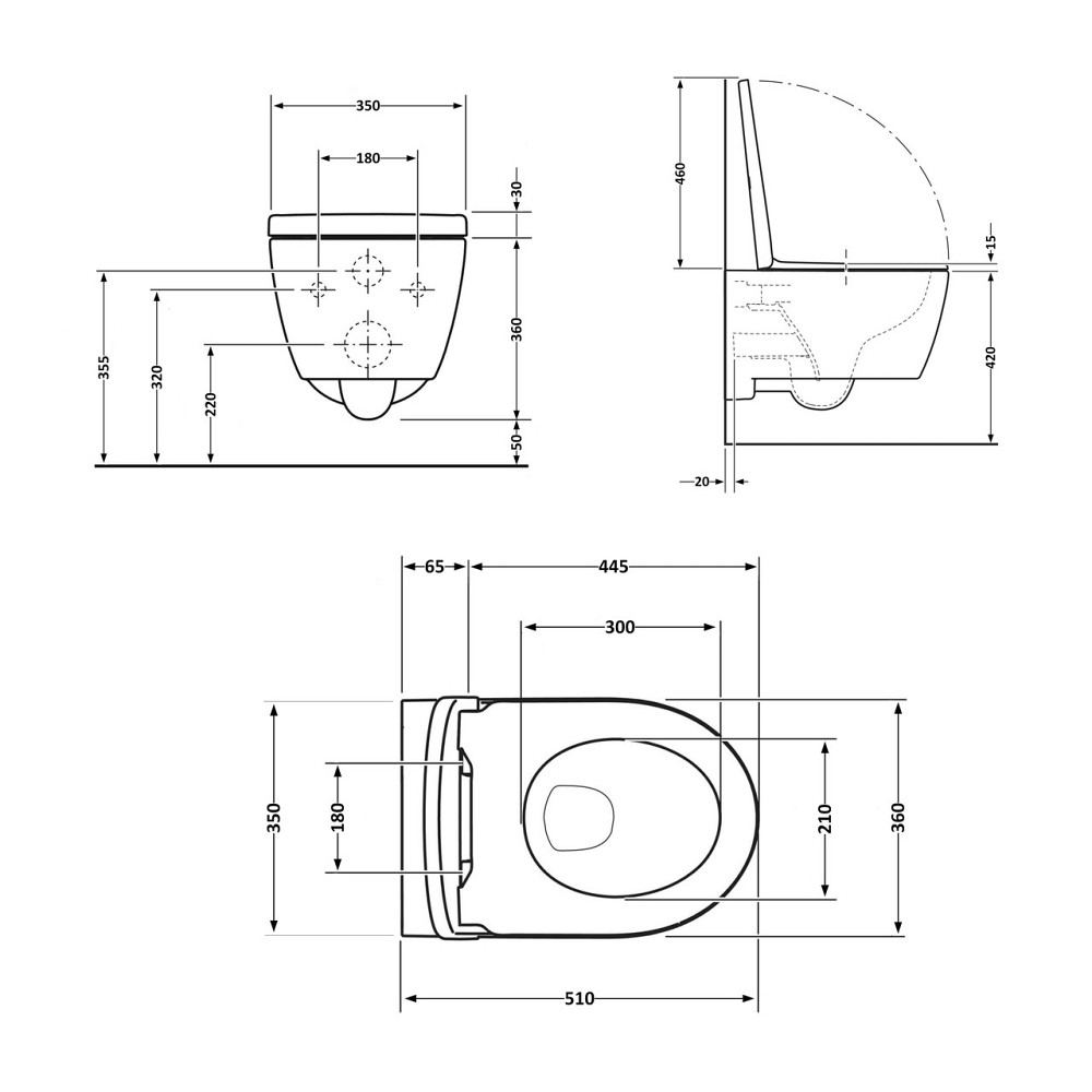 Унітаз підвісний Qtap Scorpio безобідковий Ultra Quiet із сидінням Soft-close QT14332380AW Київ - фото 2