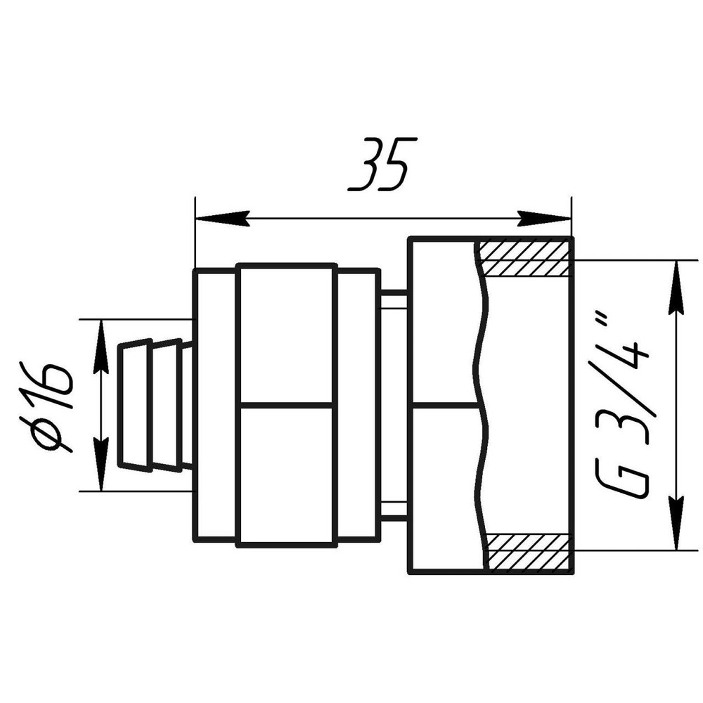 Муфта с внутренней резьбой APE ITALY 702 L 3/4″x16 (000004221) Киев - изображение 5