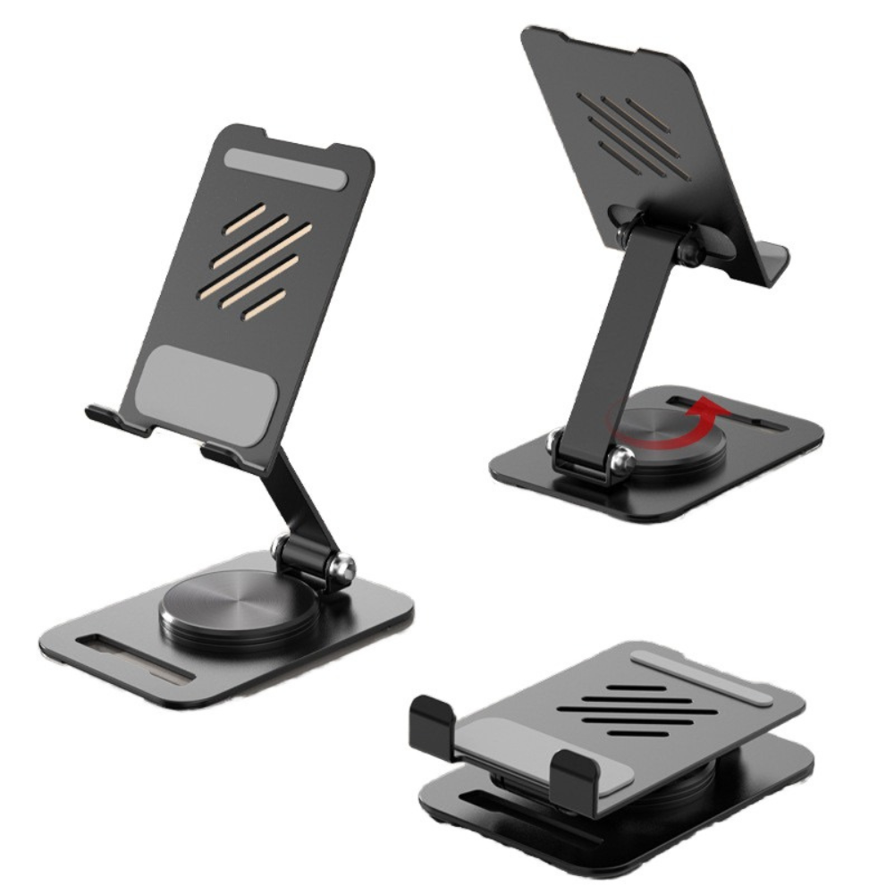 Подставка настольная для телефона,смартфона или планшета металлическая до 7 дюймов,складная, черная Каменец-Подольский - изображение 10