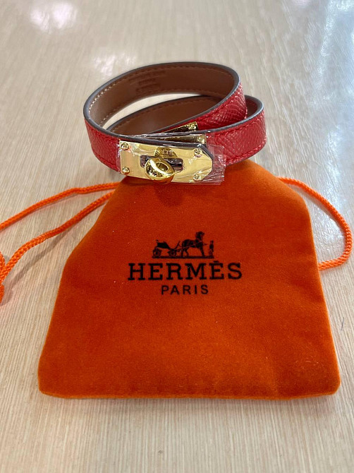 Браслет Hermes шкіряний браслет червоний Браслет Hermes / Hermes шкіряний браслет червоний – супер модний колір сезону Одеса - фото 3