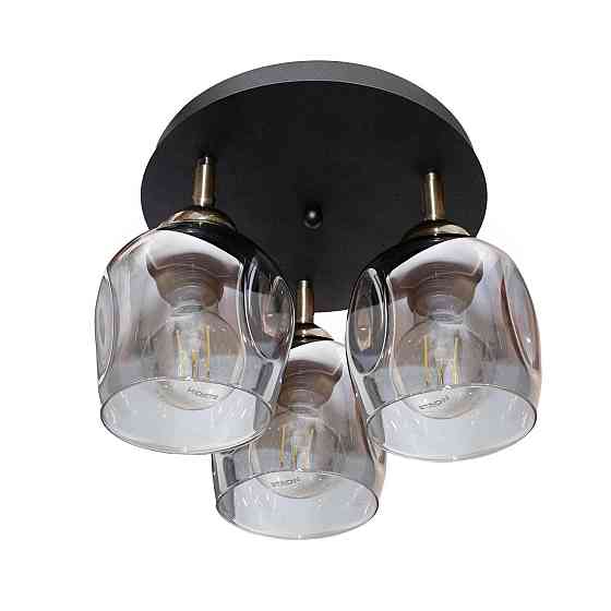 Светильник потолочный MSK Electric Enigma поворотный под три лампы на круглой основе PL 20241-3R BK Одесса