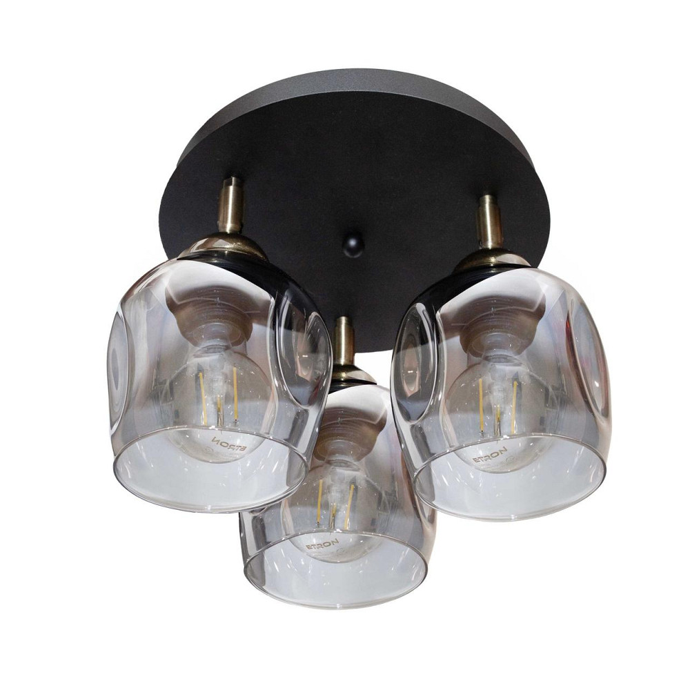 Светильник потолочный MSK Electric Enigma поворотный под три лампы на круглой основе PL 20241-3R BK Одесса - изображение 3