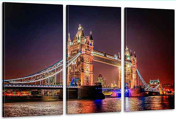 Модульная картина в гостиную / спальню  Лондон   ART-257_3A 100х150 см Киев