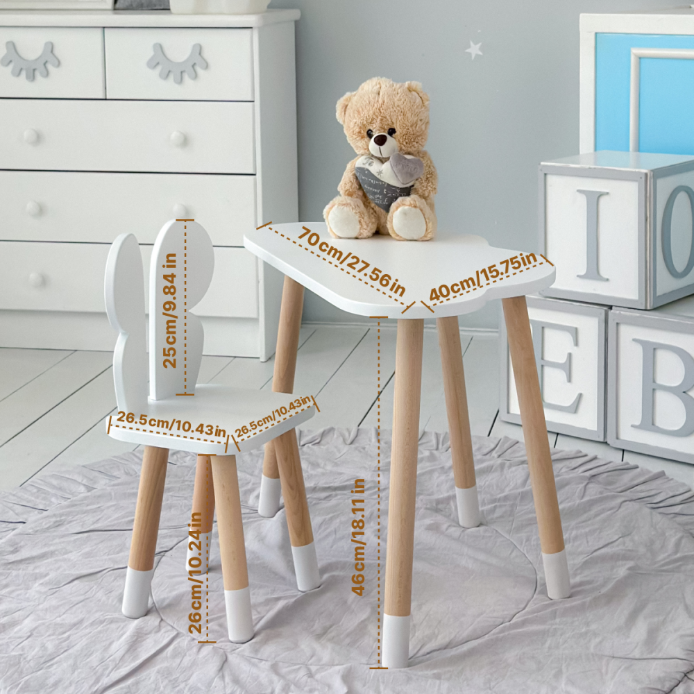 Столик "Хмаринка" та стілець "Метелик" для дітей, білий Київ - фото 1