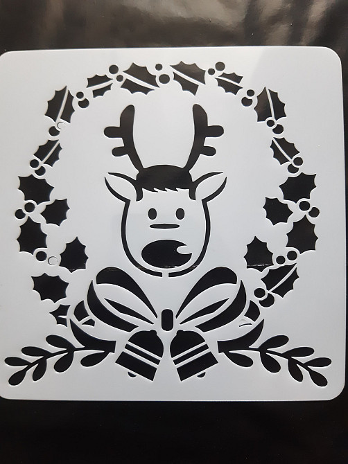 Вытынанка новогодняя Олень новогодний 15 на 15 см серый Киев - изображение 1