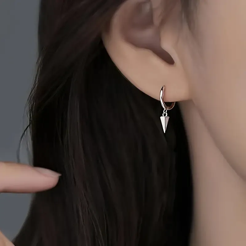 Серьги-кольца с подвесками Звезда и Конус – минимализм, рок-стиль, тренд Киев - изображение 2