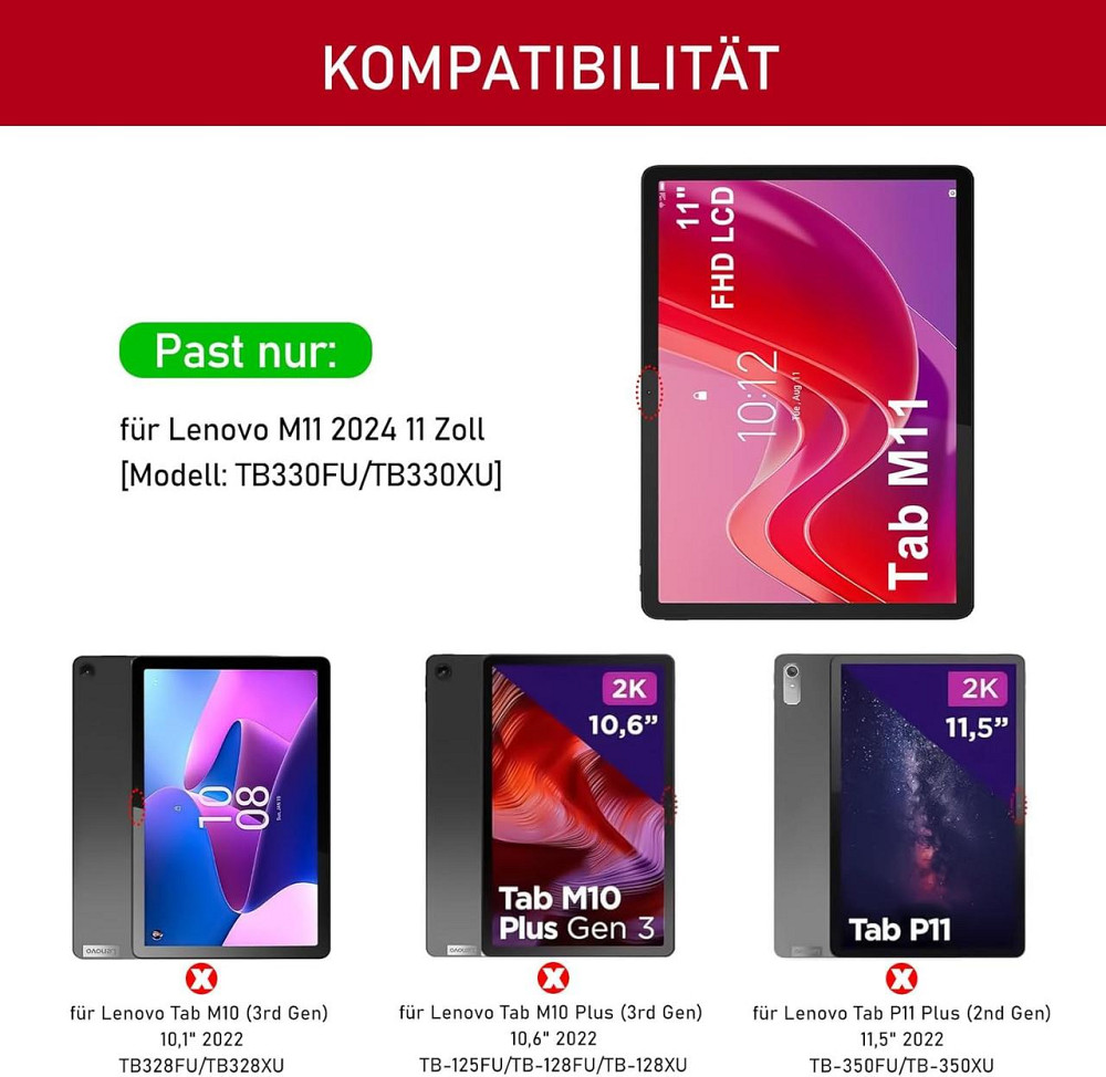 Чехол с клавиатурой для Lenovo Tab M11 11 дюймов 2024 (TB330FU/TB330XU) Днепр - изображение 8