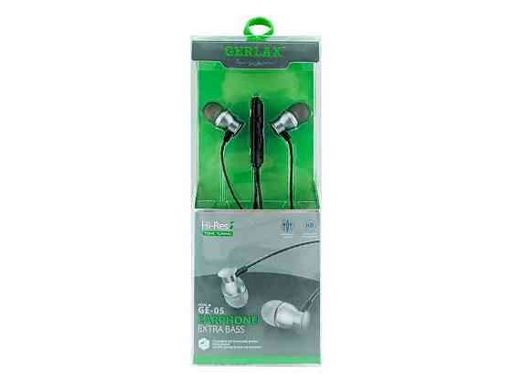 Наушники Hands Free GE-05 metall, черные, регулятор громкости ТМ Gerlax Solmir Киев