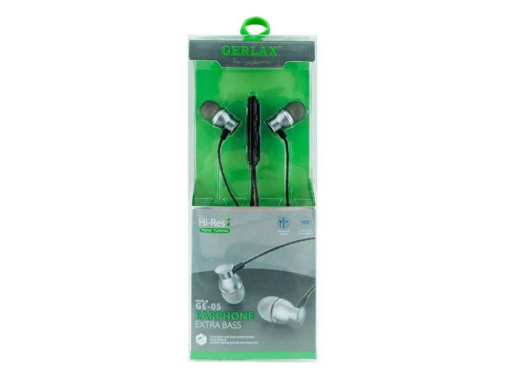 Наушники Hands Free GE-05 metall, черные, регулятор громкости ТМ Gerlax Solmir Киев - изображение 1