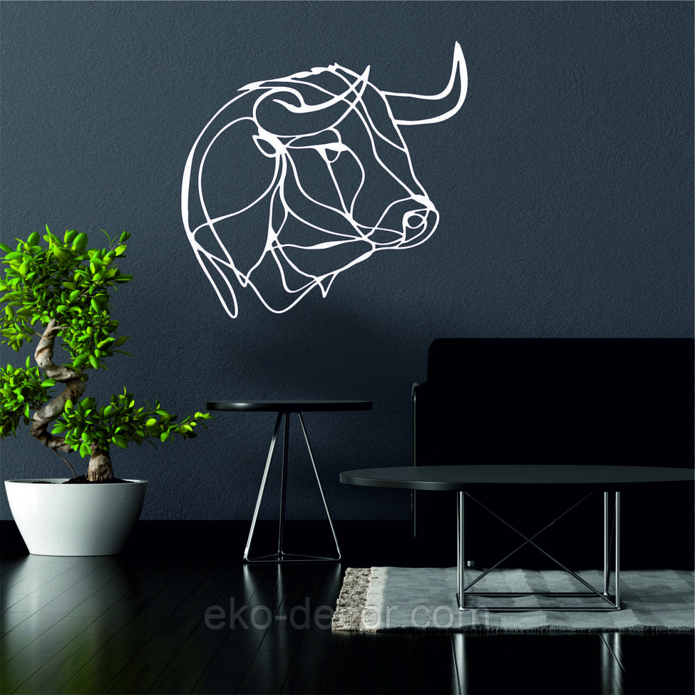 Настенный декор Панно «Бык» Декор на стену 90*90 см, Белый Киев - изображение 2