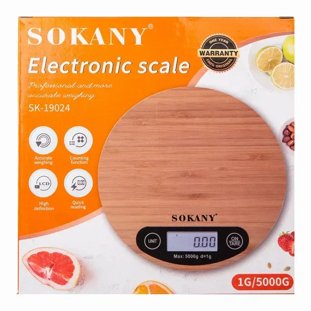 Кухонні ваги SK-19024 електронні 5кг, точність 1г, тарування, автовідключення, CR2032, компактні Одеса - фото 3