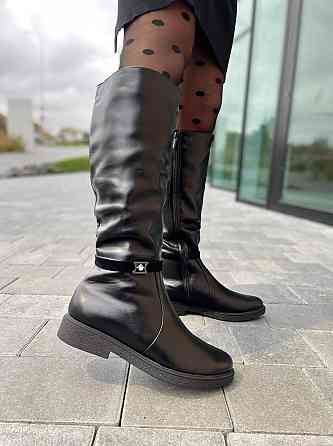 Чоботи жіночі ARLETT чорні натуральна шкіра зима 39см обхват 37см (1729) Коломия