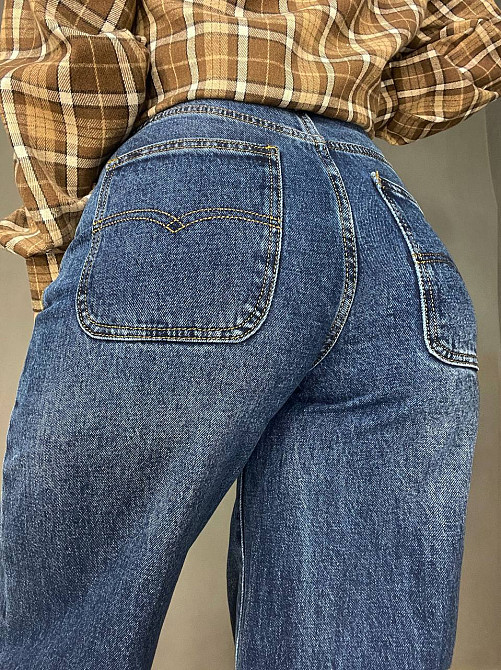 Джинсы женские LDM 0138 Palazzo Jeans свободные широкие от бедра высокая талия синие, синий, 30, 30, Одесса - изображение 2