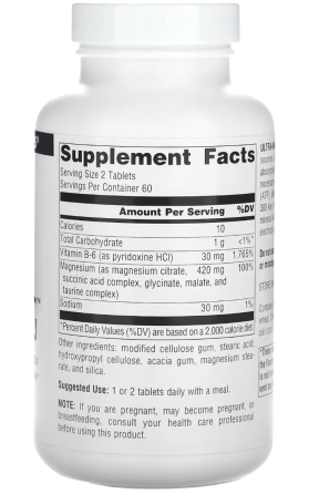 Ультрамагний для успокоения Source Naturals Ultra-Mag 60 таб Киев