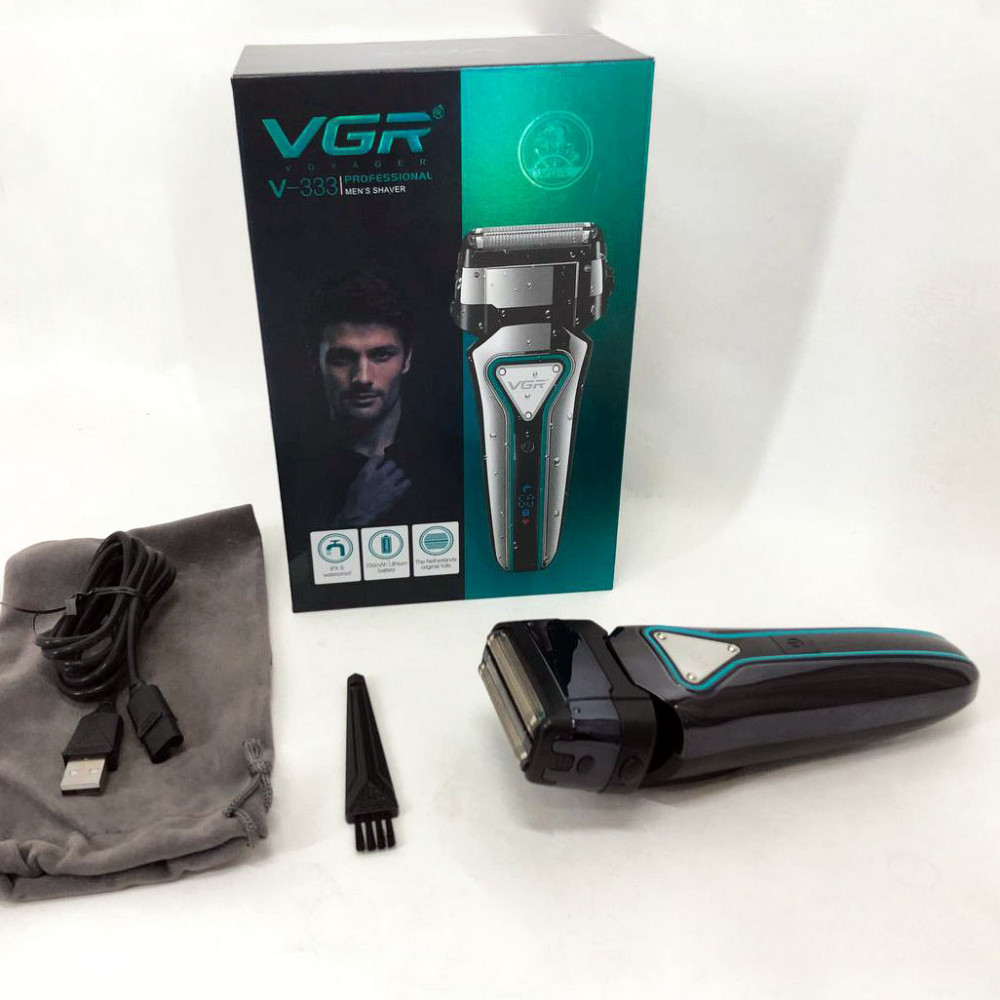 Электробритва портативная VGR V-333 шейвер для бритья бороды и усов с аккумулятором. Цвет: черный NG-52 Львов - изображение 7