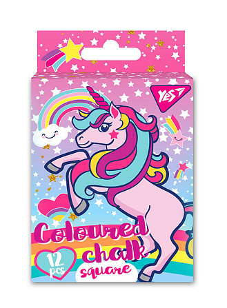 Крейда кольорова 12 шт. "Yes" Unicorn квадратна, 400394, шт Київ - фото 1