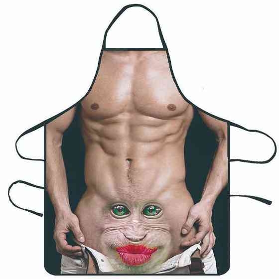 Фартук с приколом с принтом обезьяны 80 на 60 см разноцветный Киев