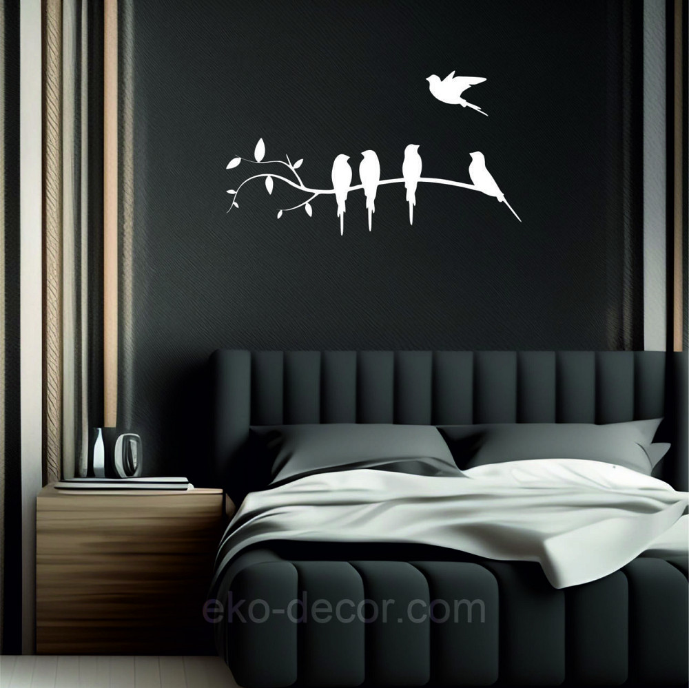 Декоративное настенное Панно «Птички на ветке», Декор на стену 110*36 см, Белый Киев - изображение 6