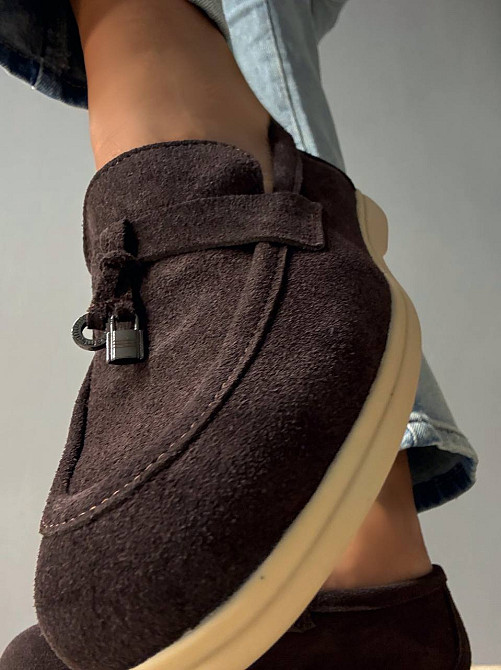 Туфли женские Hengji 336-4 замшевые лоферы с фурнитурой коричневые, 36, 23,5 см Киев - изображение 14