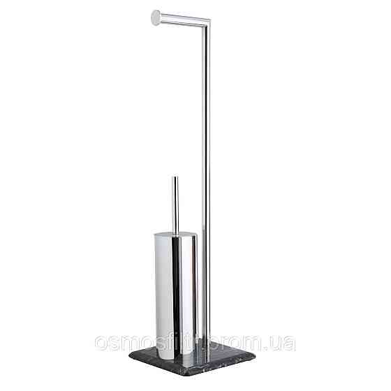 Гарнітур для туалету Axentia Галант з тримачем туалетного паперу основа мармур хром сталь Н 72 см (282260) Київ