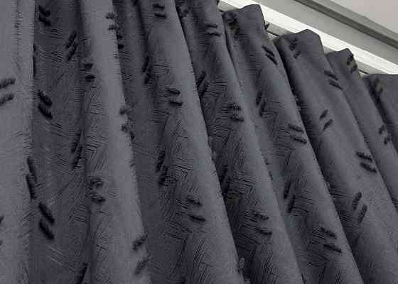 Шторна тканина Льон Букле колір антрацит 1885ш Київ