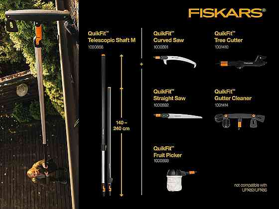 Телескопічний середня Ручка (Чореня) 140 — 240 см Fiskars "QuikFit" (M) (1000666/136042) Нововолинськ