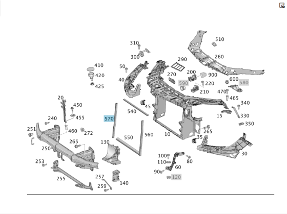 Mercedes-Benz  A1666890398 Ущільнювач на панелі під радіатор правий ML/GLE W166 GL/GLS X166 Одеса