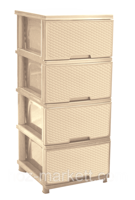 Комод пластиковий на 4 ящики ротанг Харків - фото 3