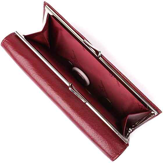Элегантный кошелек для женщин с монетницей из натуральной кожи ST Leather 23107 Бордовый Киев