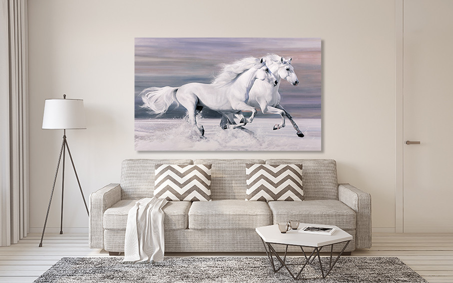 Картина полотно у вітальню / спальню  Пара Коней      MLP_256 ( 60х30см ) 60x100 см Київ - фото 2