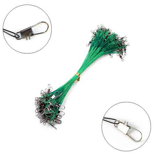 Повідок сталевий 20см 0.5мм, 20шт, з вертлюжком і застібкою Вінниця