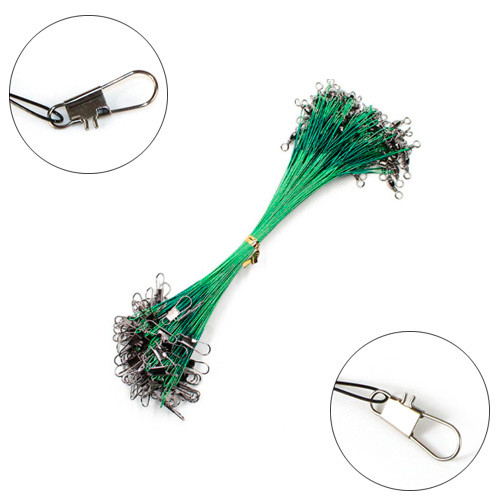 Поводок стальной 20см 0.5мм, 20шт, с вертлюжком и застежкой Винница - изображение 1