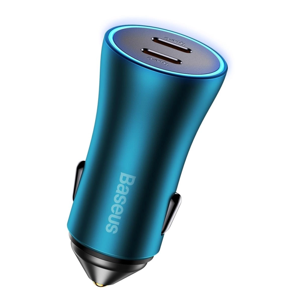 Автомобильное зарядное устройство Baseus Golden Contactor Pro Dual Fast Charger Car Charger C+C 40W Blue Одесса - изображение 6