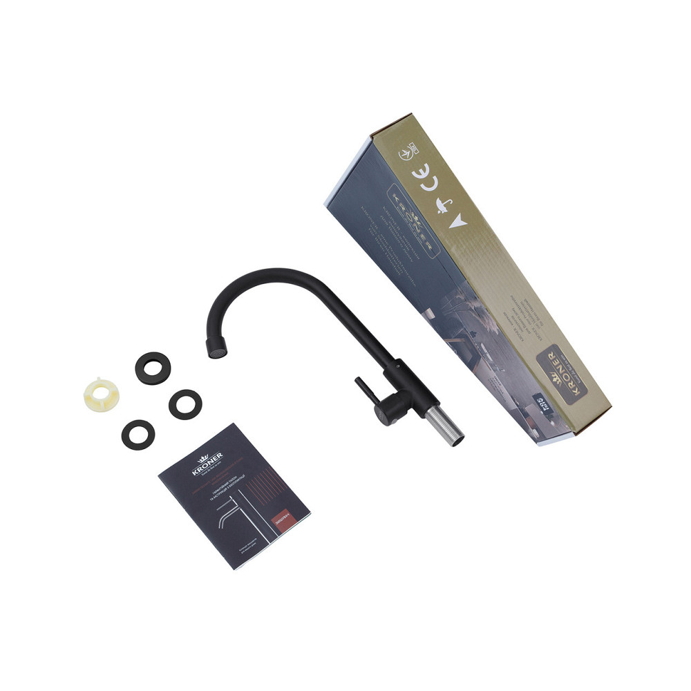 Кран на одну воду Kroner KRP Edelstahl Klassisch - SCH098 черный мат Киев - изображение 9