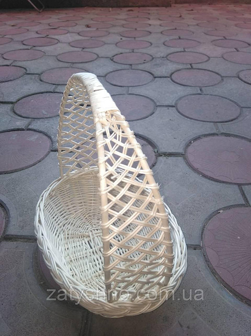 Білий плетений кошик овальний Київ - фото 5