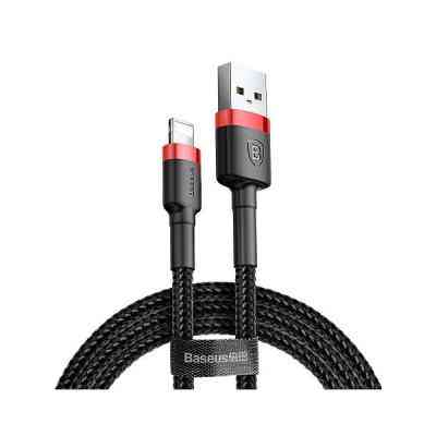 Дата кабель USB 2.0 AM to Lightning 0.5m Cafule 2.4A red+black Baseus (CALKLF-A19) Винница