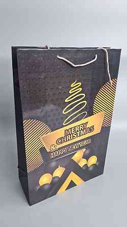 Новорічний,картонні пакети з ручками Гігант вертикальний 30х47х12-010 (12 шт.) Харків