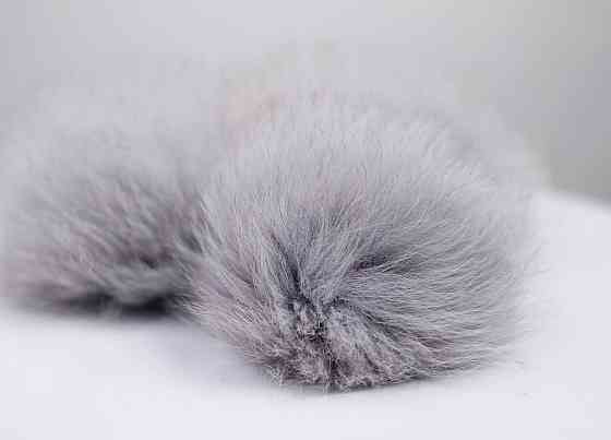 Помпон на шапку з хутра песця 10-12 см Світло-сірий Харків