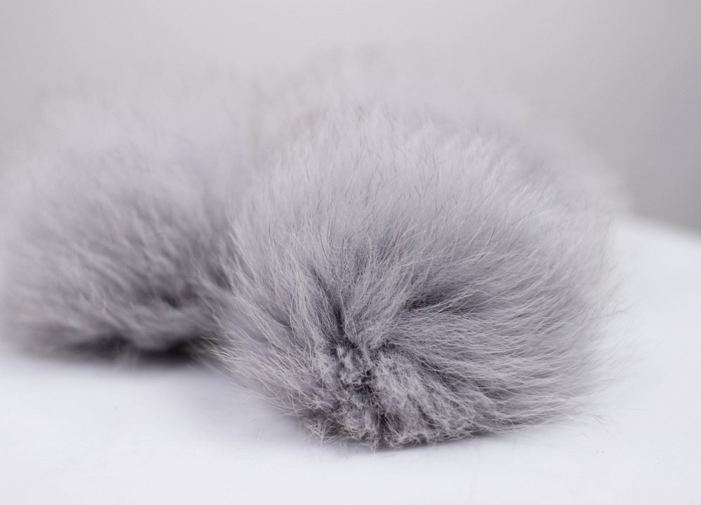 Помпон на шапку з хутра песця 10-12 см Світло-сірий Харків - фото 3