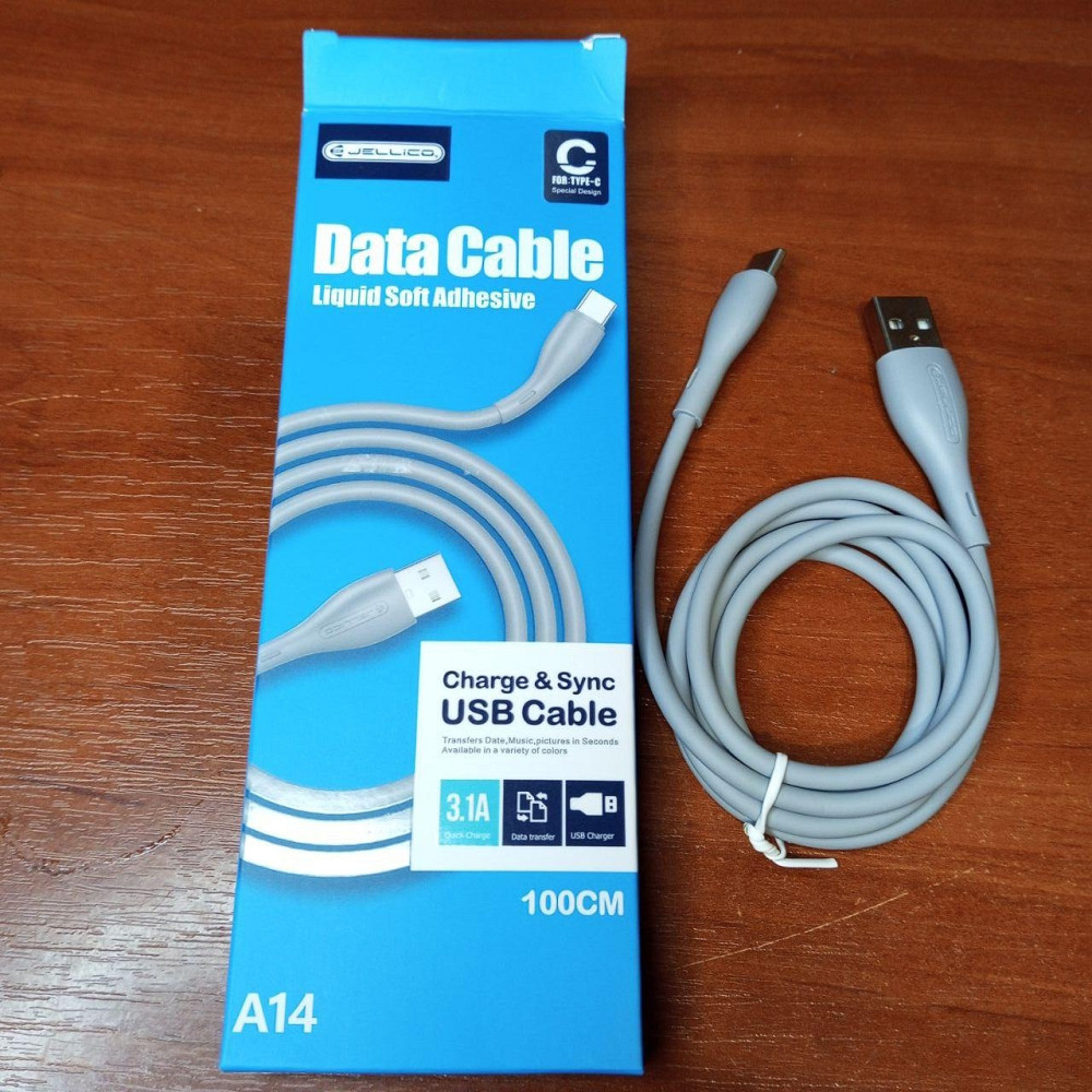 Шнур штекер USB А — штекер USB type C, JELLICO 3.1A Полтава - фото 1