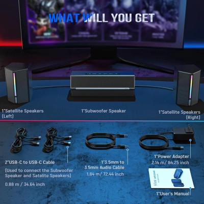 Акустическая система Fifine A22 Gaming RGB Black (A22) Винница - изображение 4