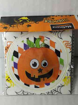 Наліпка на Хелловін 8 см зі світлодіодами Гарбуз помаранчевий Київ