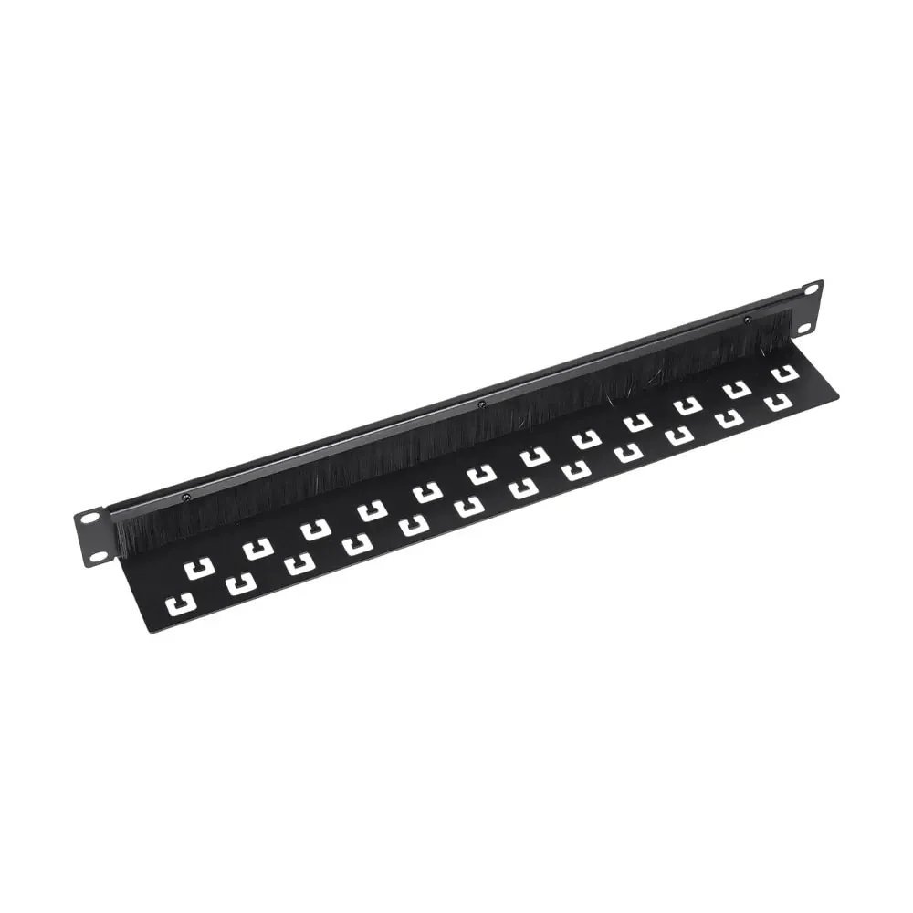 Кабельний організатор Trinix TRX-1U/CM-BH Black з щіткою та кабельними введеннями (25-00099) Киев - изображение 5