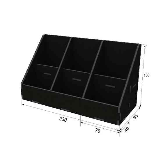 Органайзер EKOSTAR для чая и пакетов 70х90 - 6 ячеек чёрный Киев