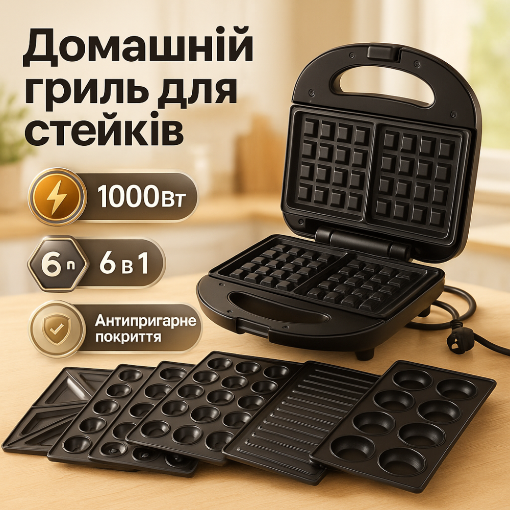 Кухонный електрогриль, Гриль электрический настольный, Вафельница профессиональная TO-58 Львов - изображение 12